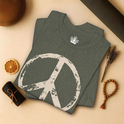 Vintage Peace Symbol Light Print Tee