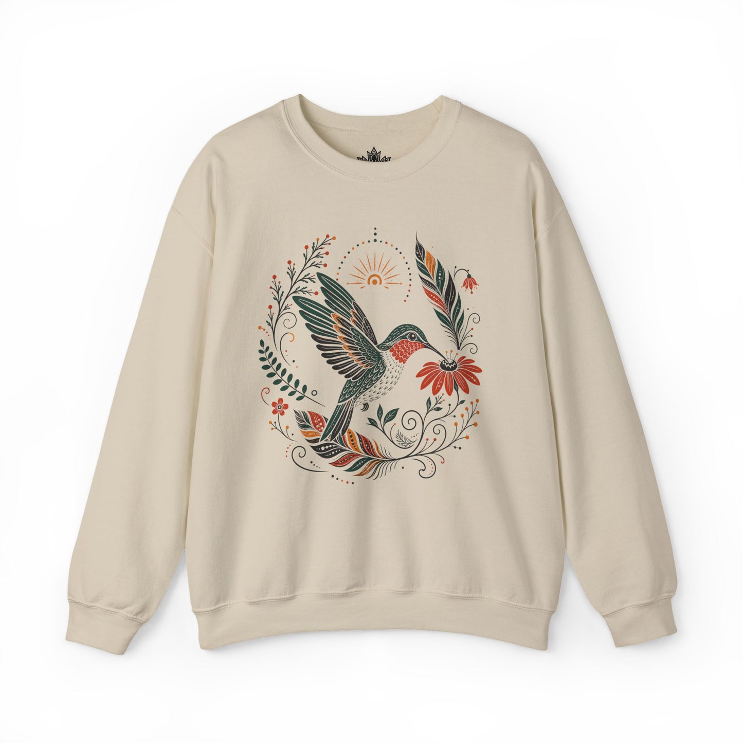 Boho Hummingbird & Feathers Sweatshirt
