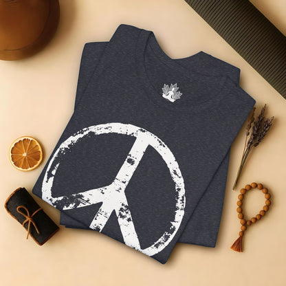 Vintage Peace Symbol Light Print Tee