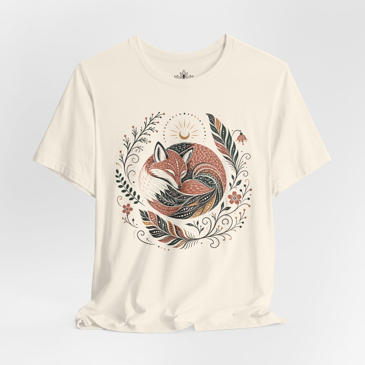 Printify T-Shirt Boho Fox & Feathers Tee Boho Fox & Feathers Tee