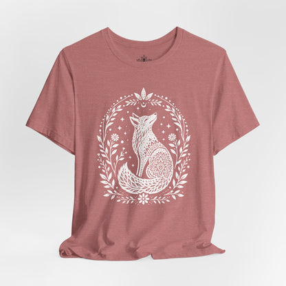 Boho Mandala Fox Linocut Tee