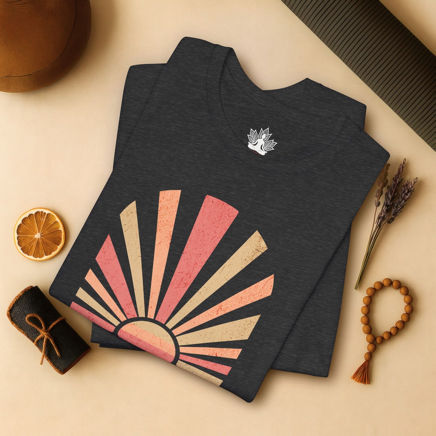 Hot Yoga Makes Me Happy – Retro Sunset Tee