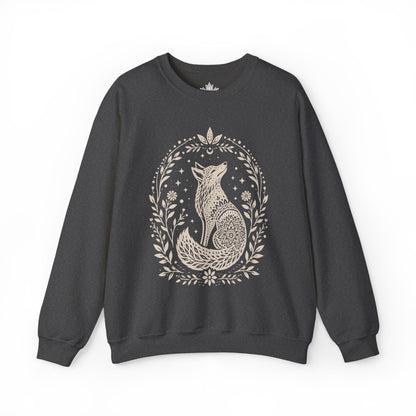 Boho Mandala Fox Linocut Sweatshirt