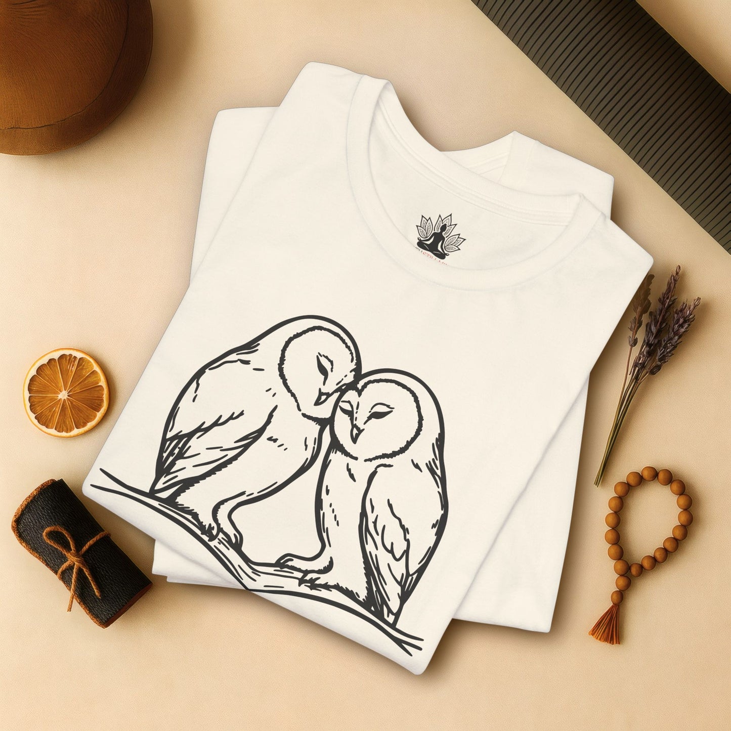 In Stillness We See – Heart Owl Meditation Tee
