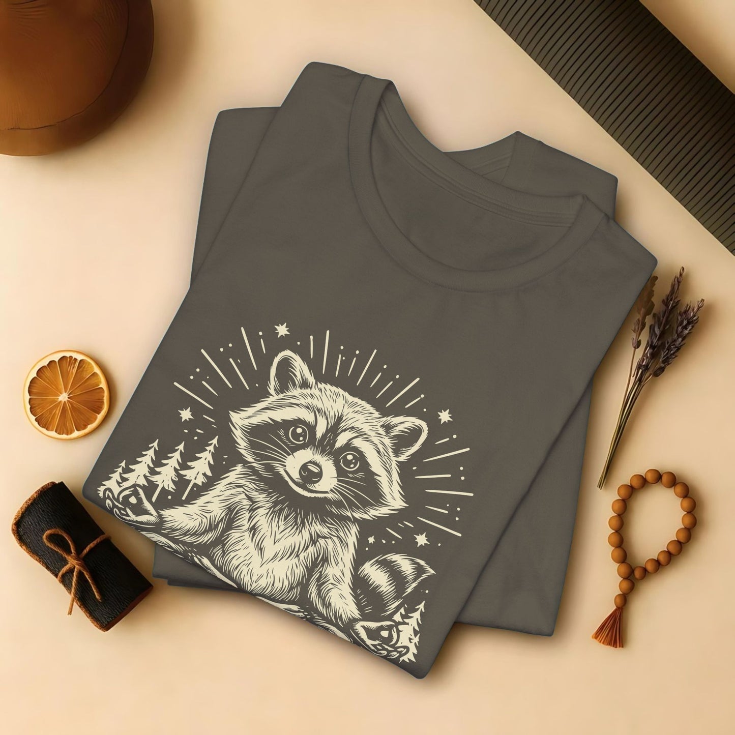 Cute Meditating Raccoon – Animal Spirit Tee