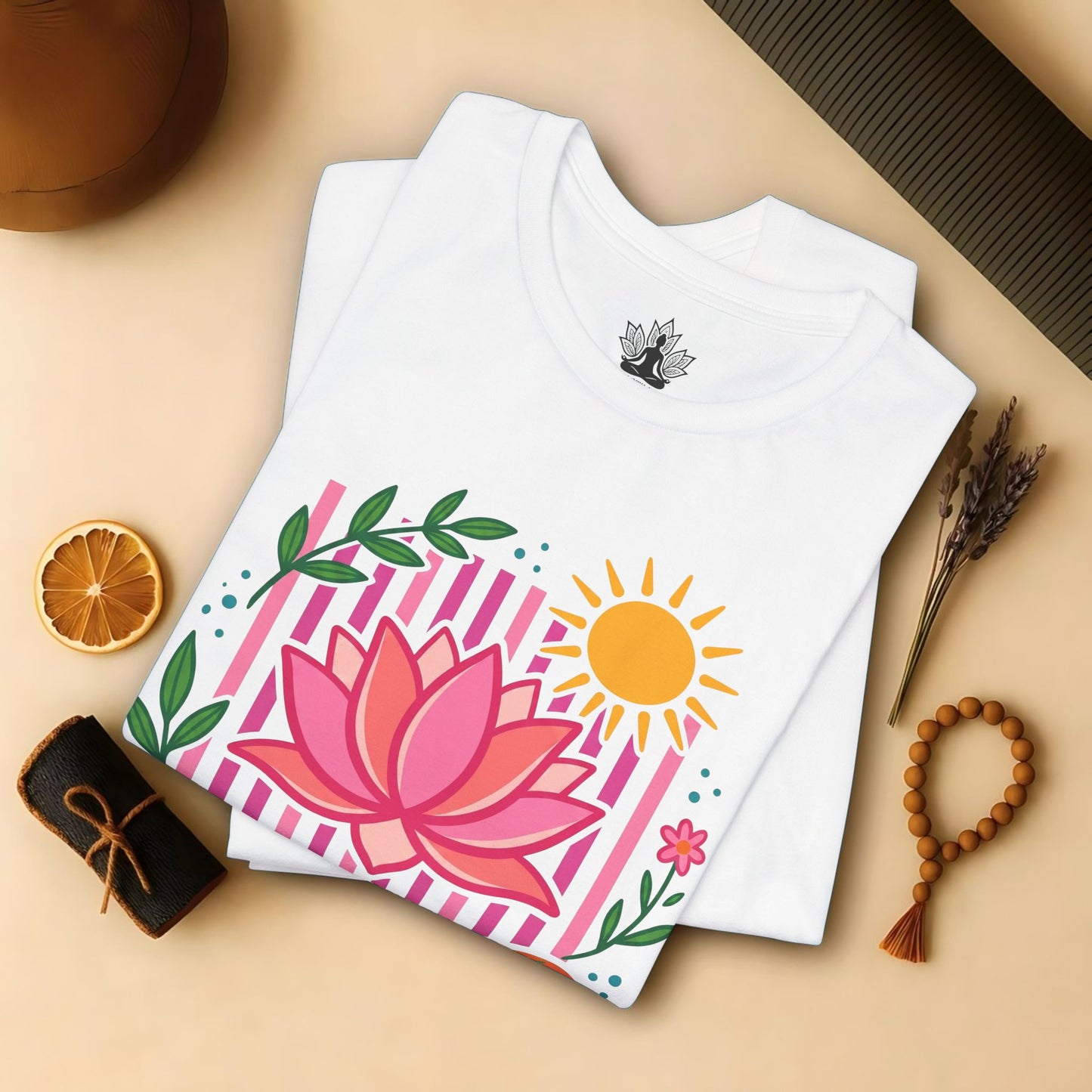 Sunlit Lotus Feather Tee