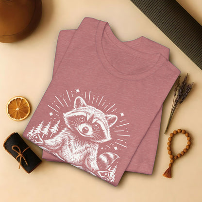 Cute Meditating Raccoon – Animal Spirit Tee