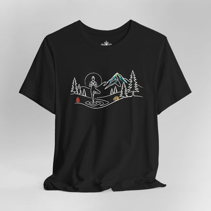 Tree Pose Line Art - Mountain Nature Tee