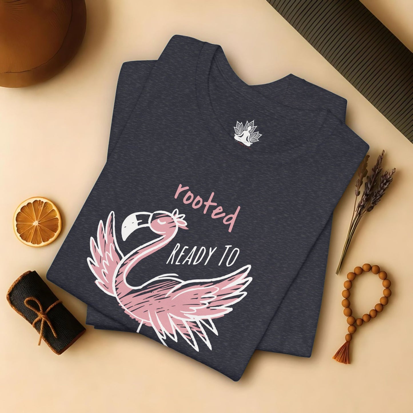 Flamingrow Tree Pose – Rooted & Mindful Flamingo Tee