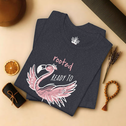 Flamingrow Tree Pose – Rooted & Mindful Flamingo Tee