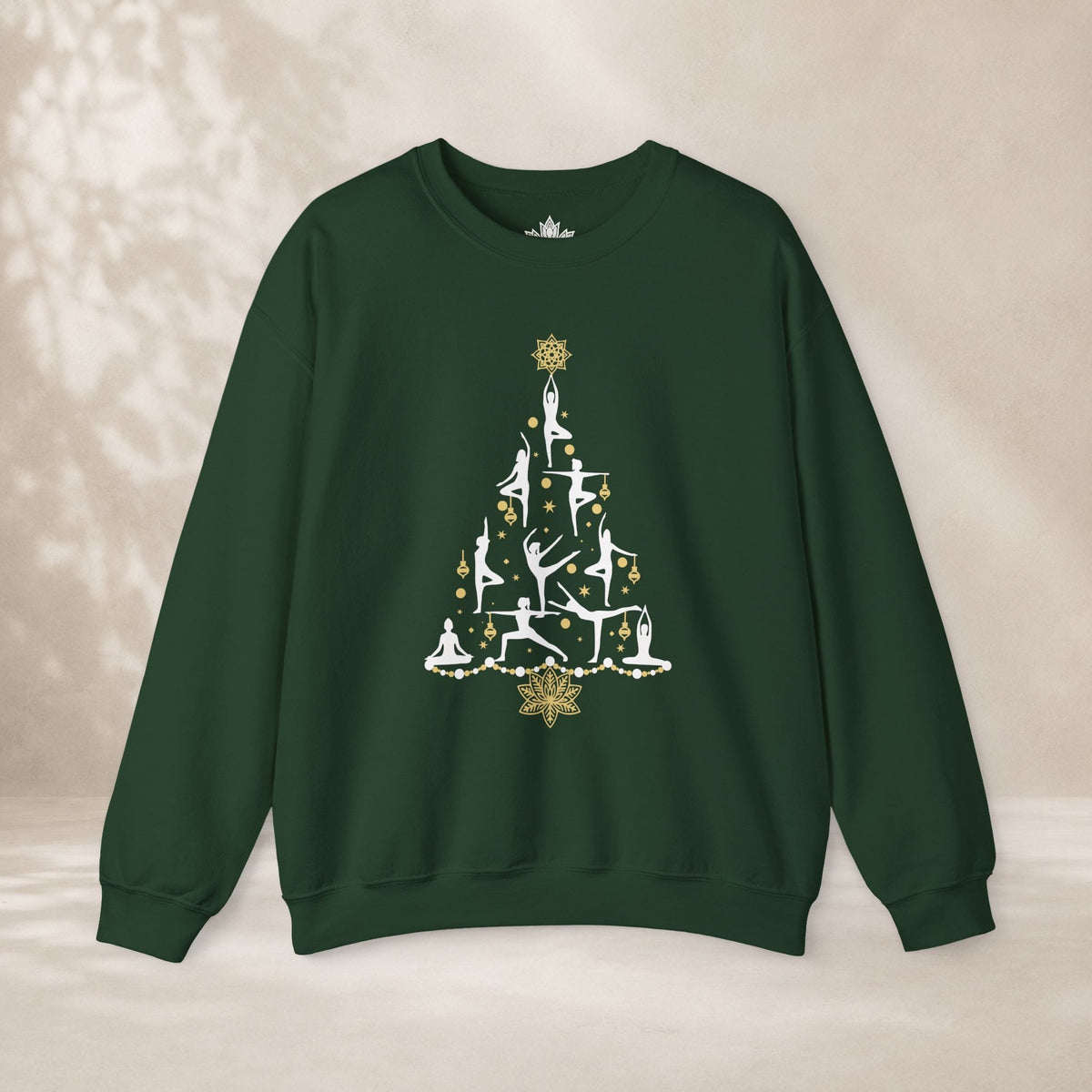 Printify Sweatshirt Yoga Poses Christmas Tree Sweatshirt Yoga Poses Christmas Tree Sweatshirt
