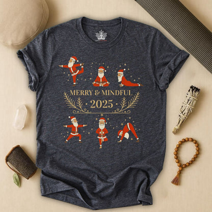 Merry Mindful Santa - Yoga Christmas Tee