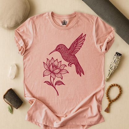Hummingbird Lotus – Mandala Nature Tee