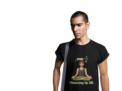 Powering Up IRL - Pixel Art Yogi Men Tee