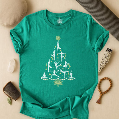 T-shirt de Noël Yoga Poses Christmas Tree – Pleine conscience