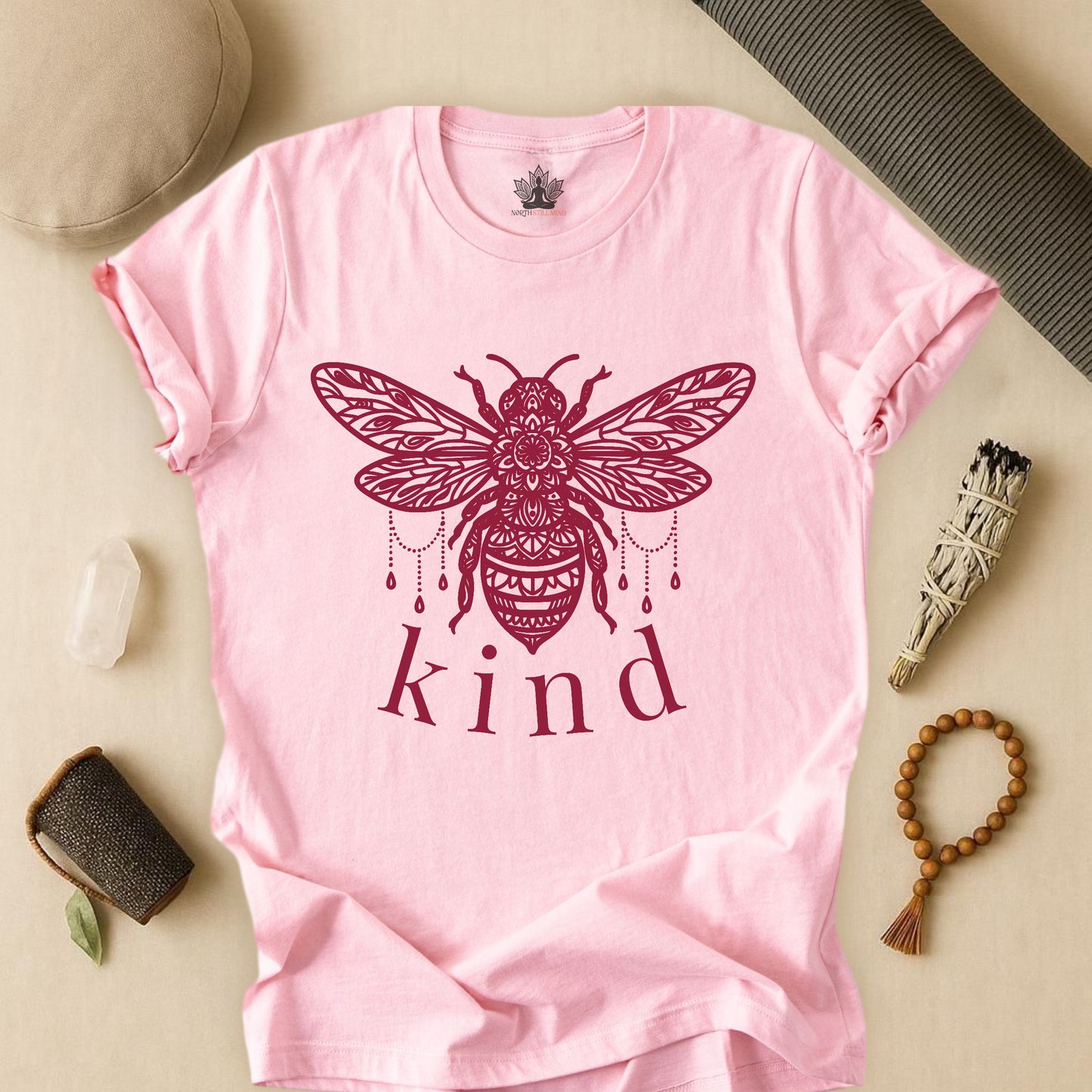 Bee Kind Mandala – Mindful Boho Yoga Tee