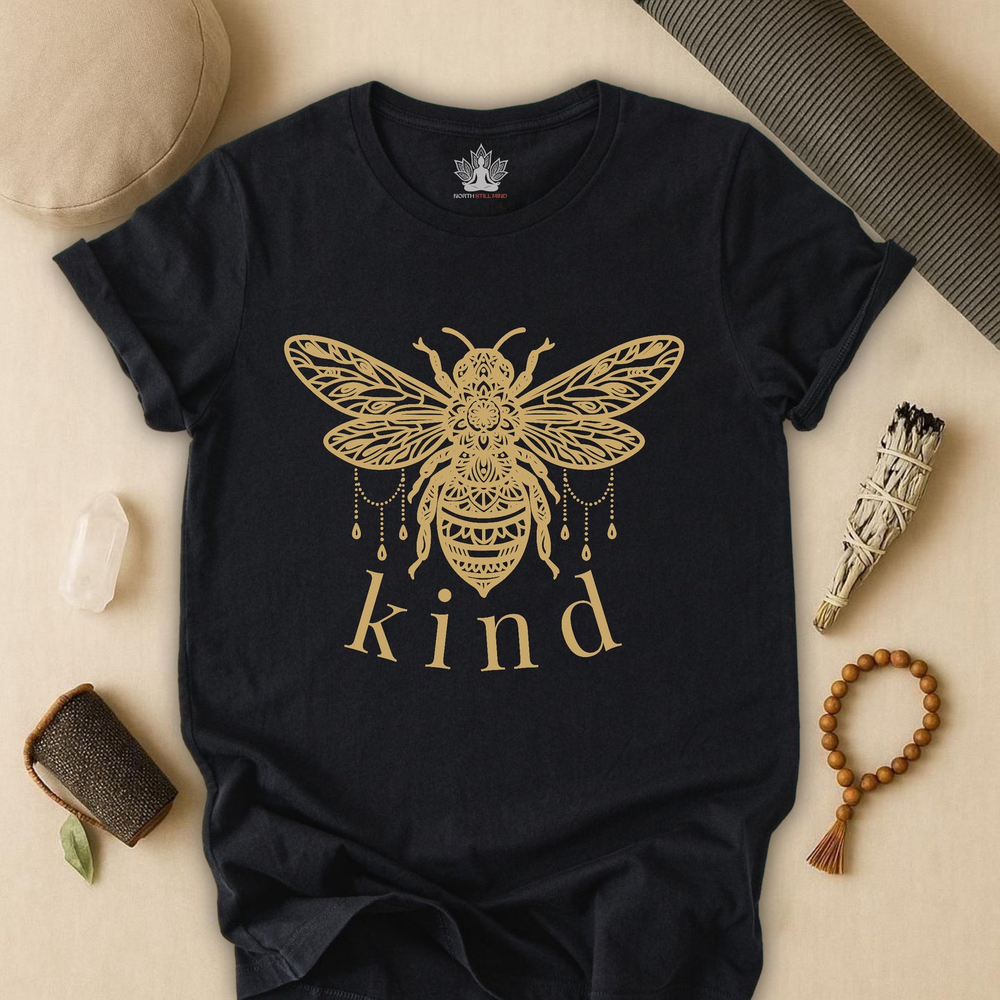 Bee Kind Mandala – Mindful Boho Yoga Tee