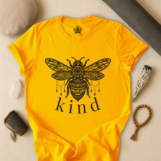 Bee Kind Mandala – Mindful Boho Yoga Tee
