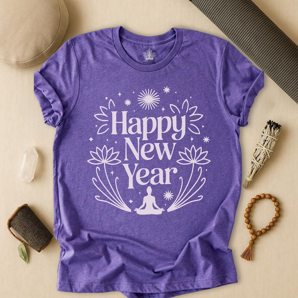Mindful New Year - Festive Yoga Lotus Tee