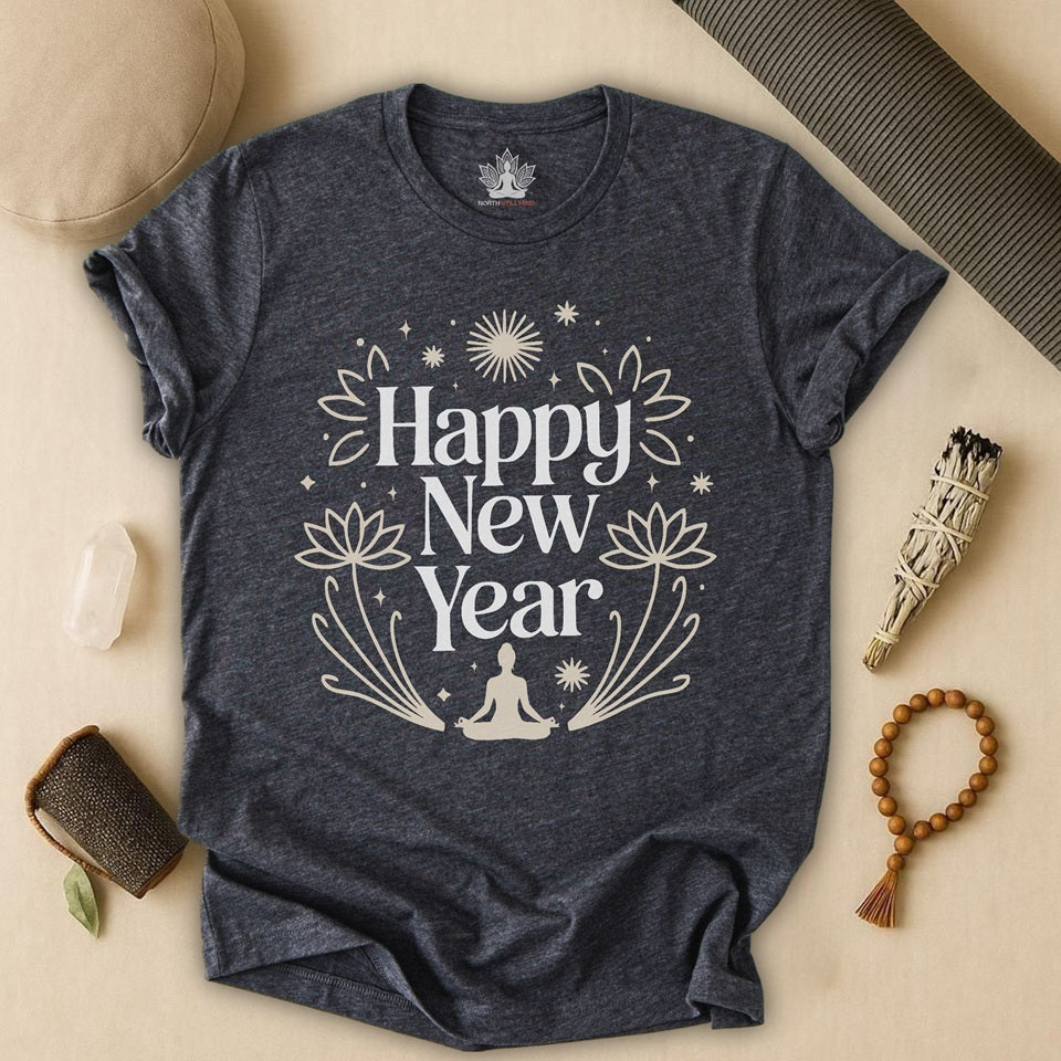 Mindful New Year - Festive Yoga Lotus Tee