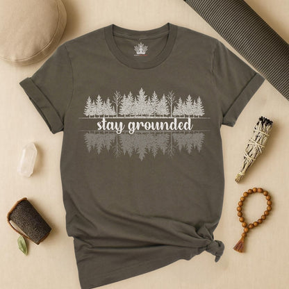 Stay Grounded – Mindful Forest Reflection Tee