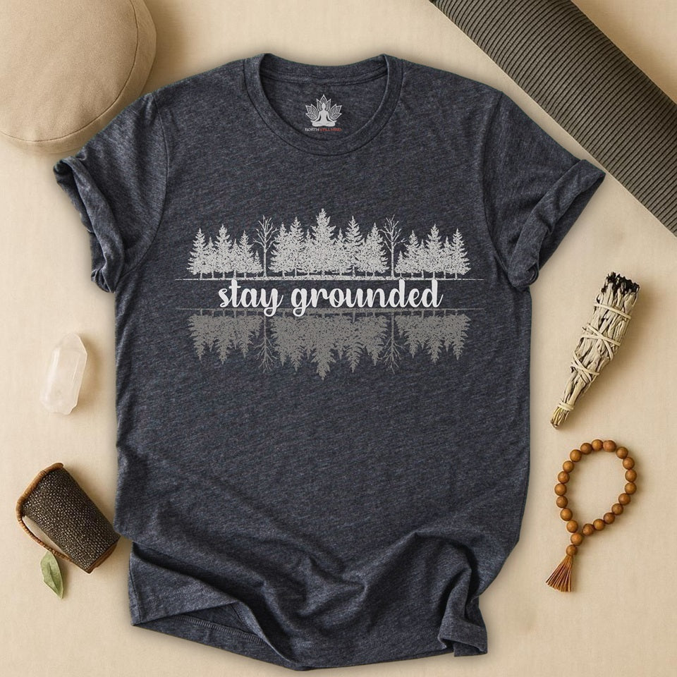 Stay Grounded – Mindful Forest Reflection Tee