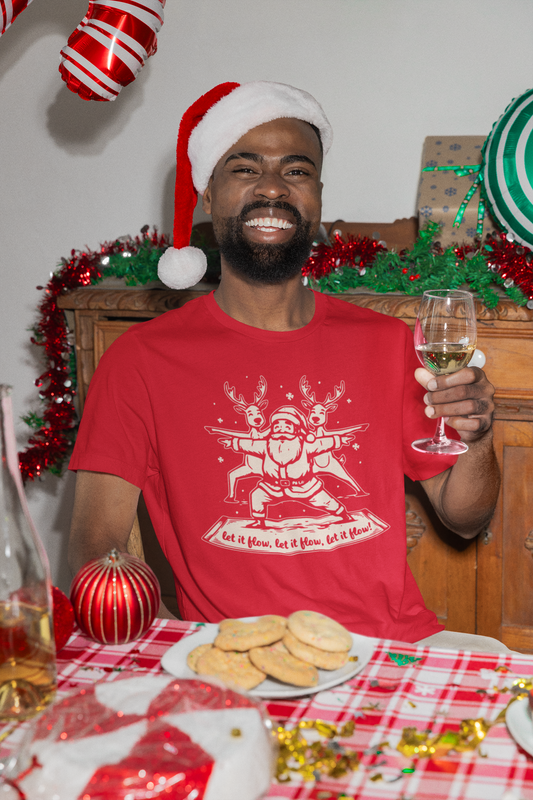 Let It Flow - Funny Santa Christmas Yoga Men Tee