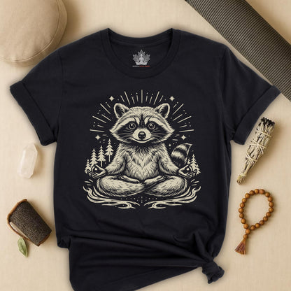 Cute Meditating Raccoon – Animal Spirit Tee