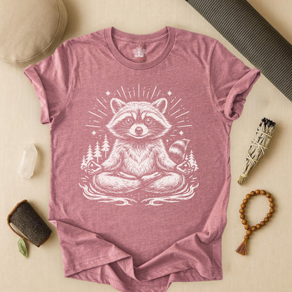 Cute Meditating Raccoon – Animal Spirit Tee