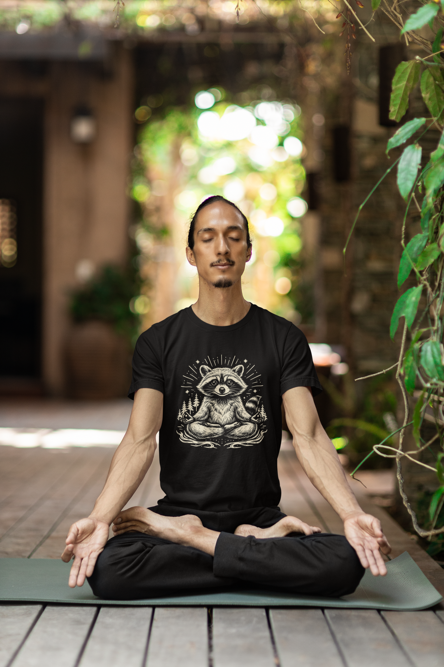 Meditating Raccoon Men Tee