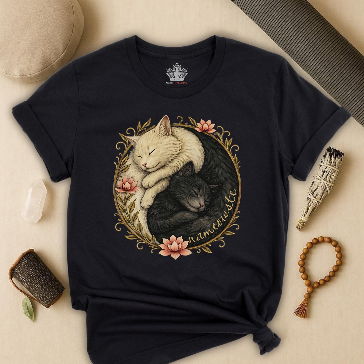 Yin Yang Cats of Balance – Nameowste Harmony Tee