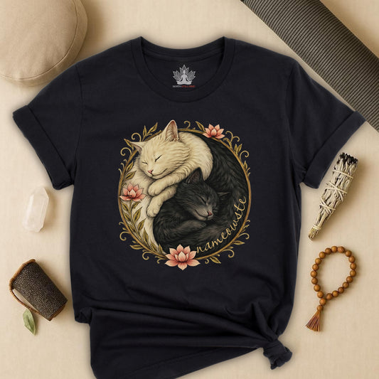 Yin Yang Cats of Balance – Nameowste Harmony Tee