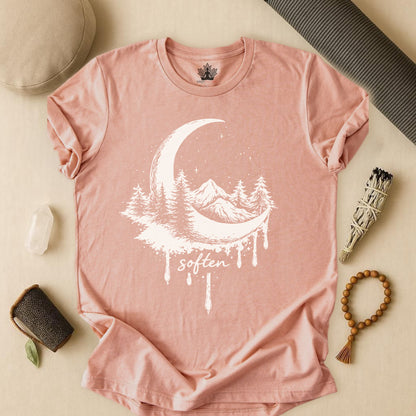 Soften Moon Mountain - Peaceful Meditation Tee