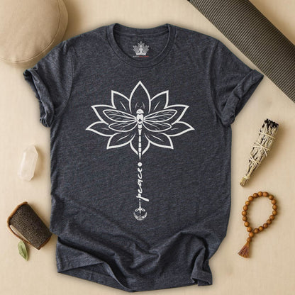 Peace Lotus Dragonfly – Mindful Nature Tee