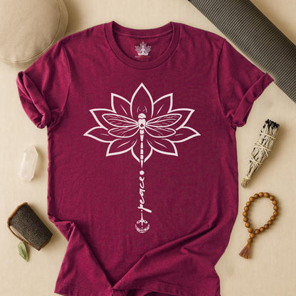 Peace Lotus Dragonfly – Mindful Nature Tee