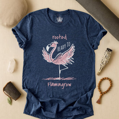 Flamingrow Tree Pose – Rooted & Mindful Flamingo Tee