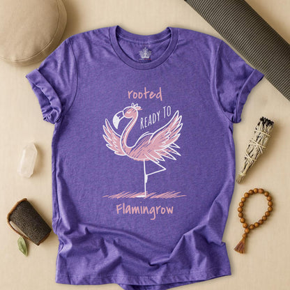 Flamingrow Tree Pose – Rooted & Mindful Flamingo Tee