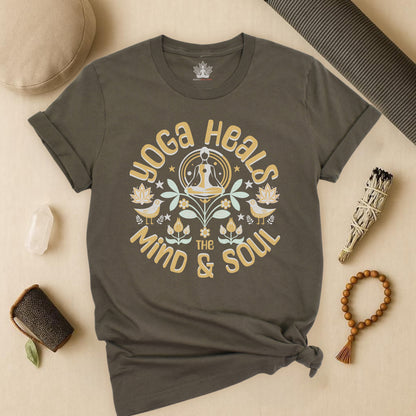 Yoga Heals the Mind & Soul – Boho Tee