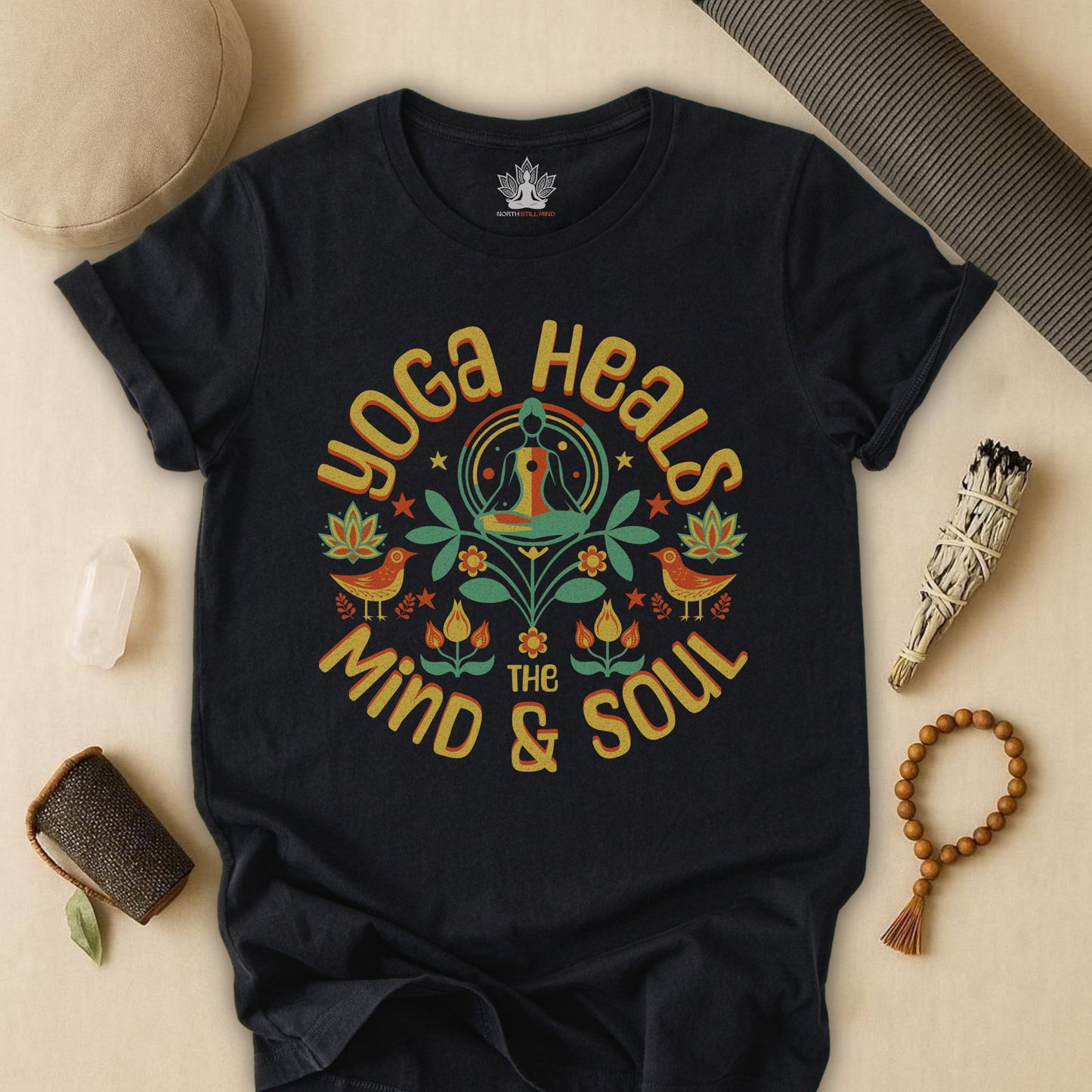 Yoga Heals the Mind & Soul – Boho Tee