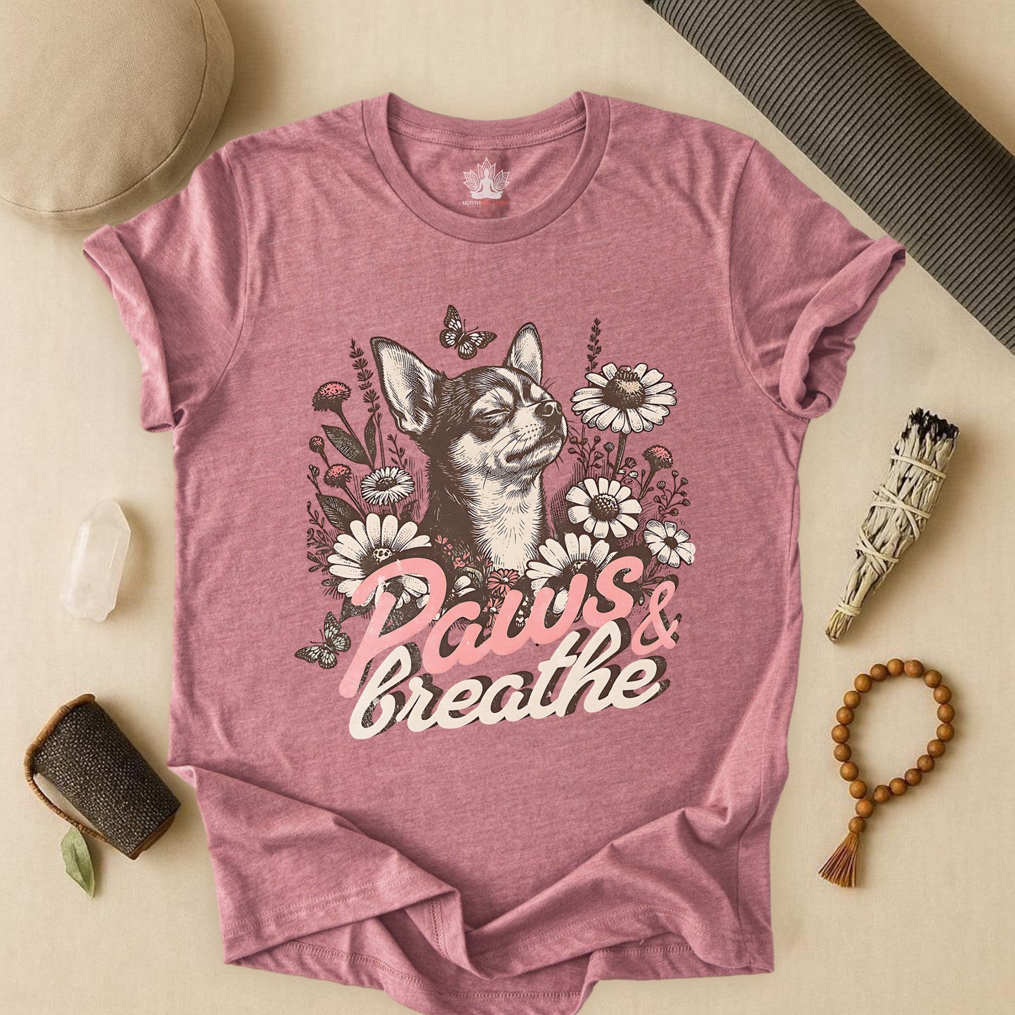 Paws & Breathe – Mindful Floral Dog Tee