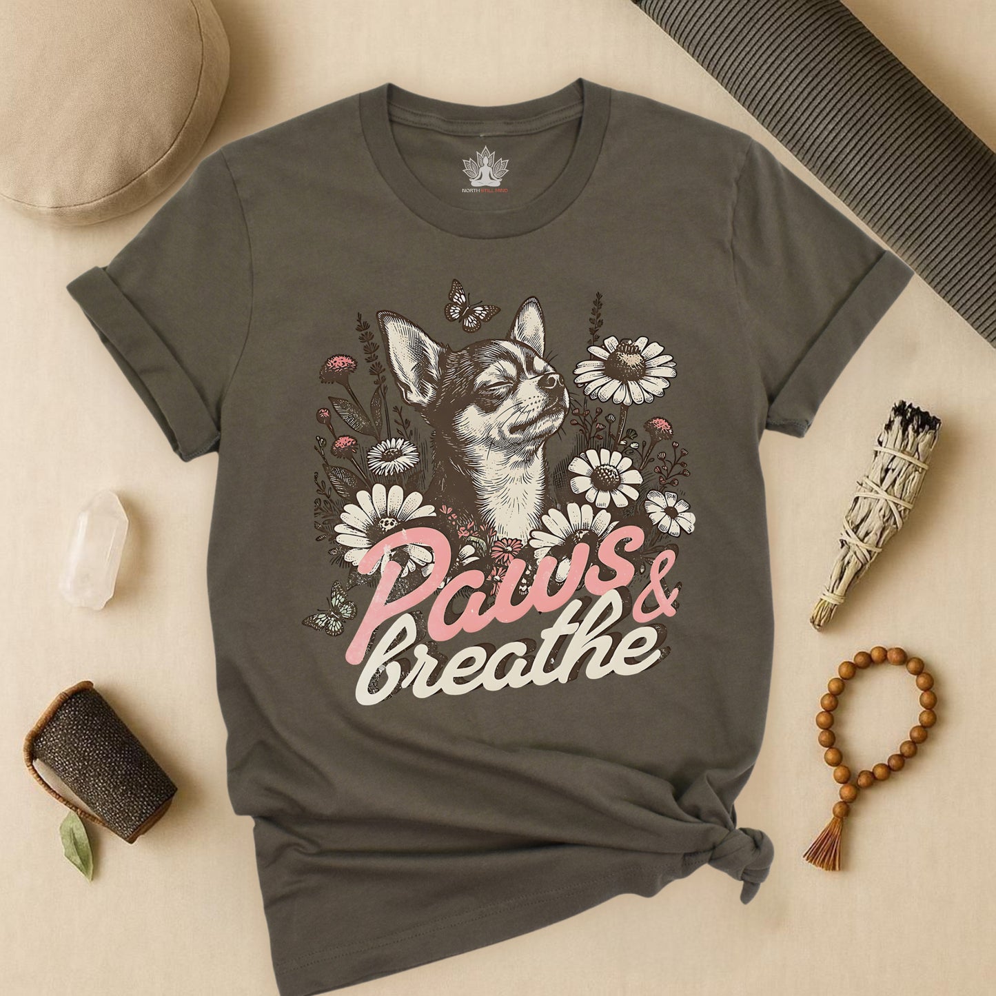 Paws & Breathe – Mindful Floral Dog Tee