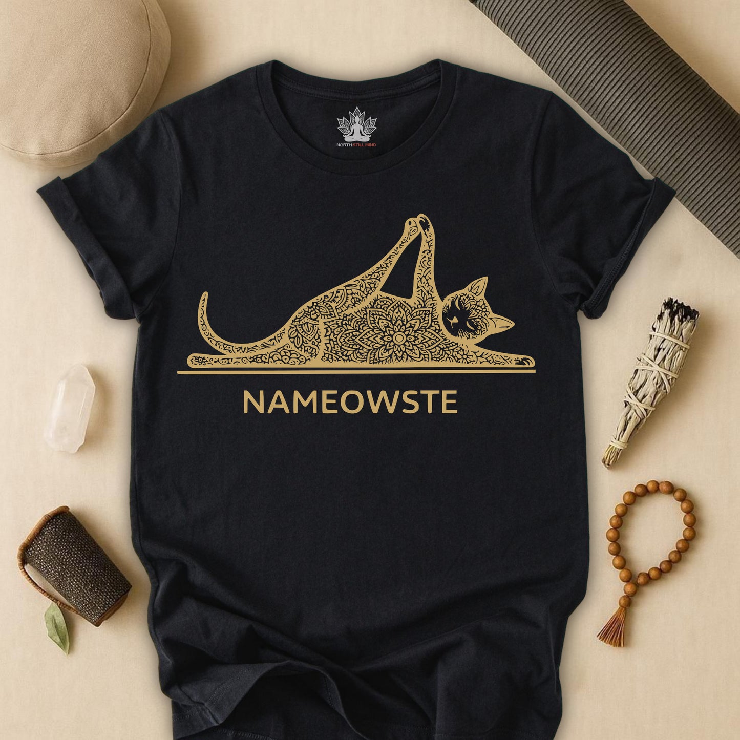 Nameowste – Mandala Yoga Cat Tee