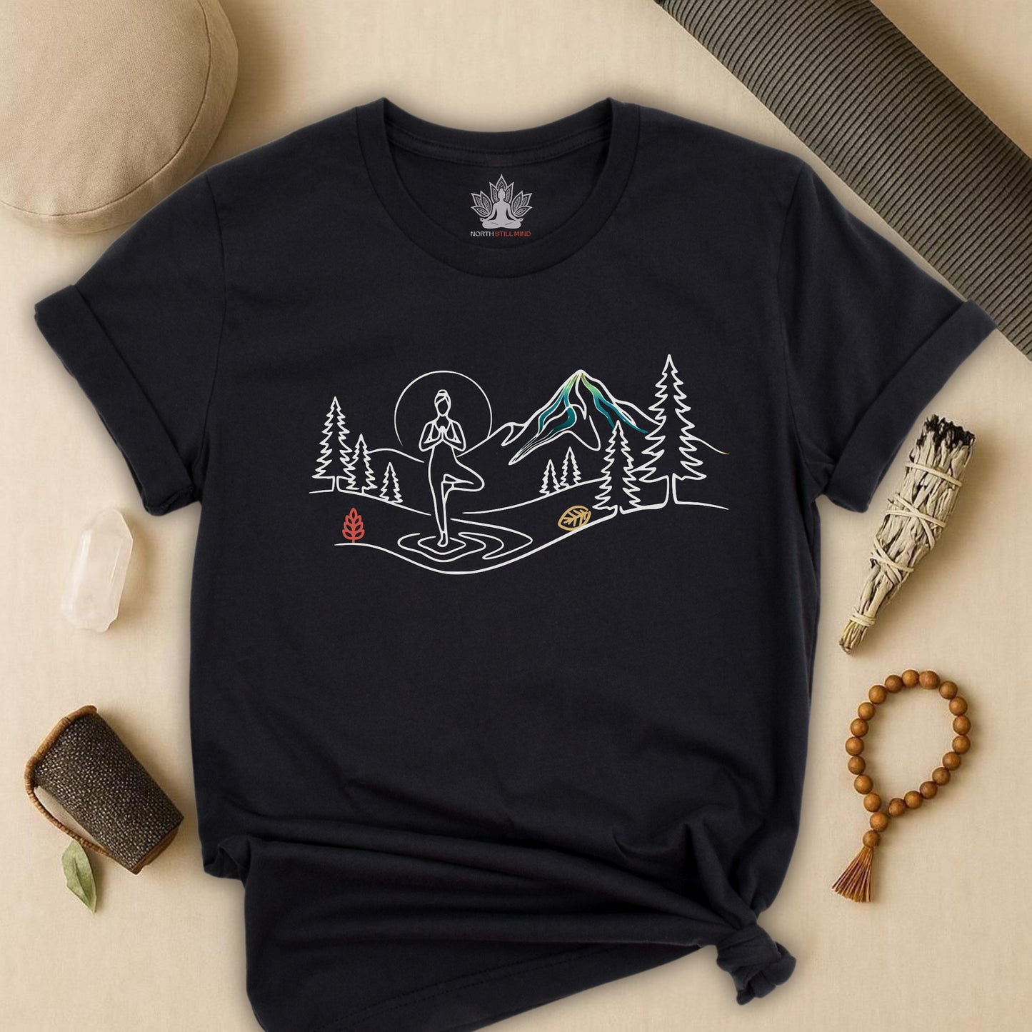 Tree Pose Line Art - Mountain Nature Tee