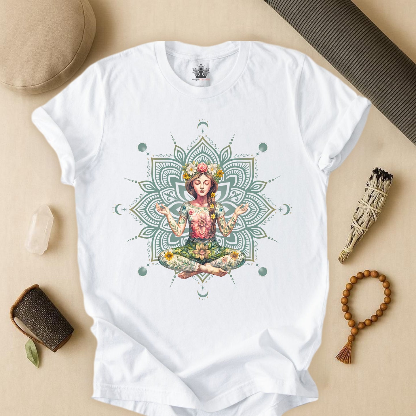Flower Meditation Boho Tee