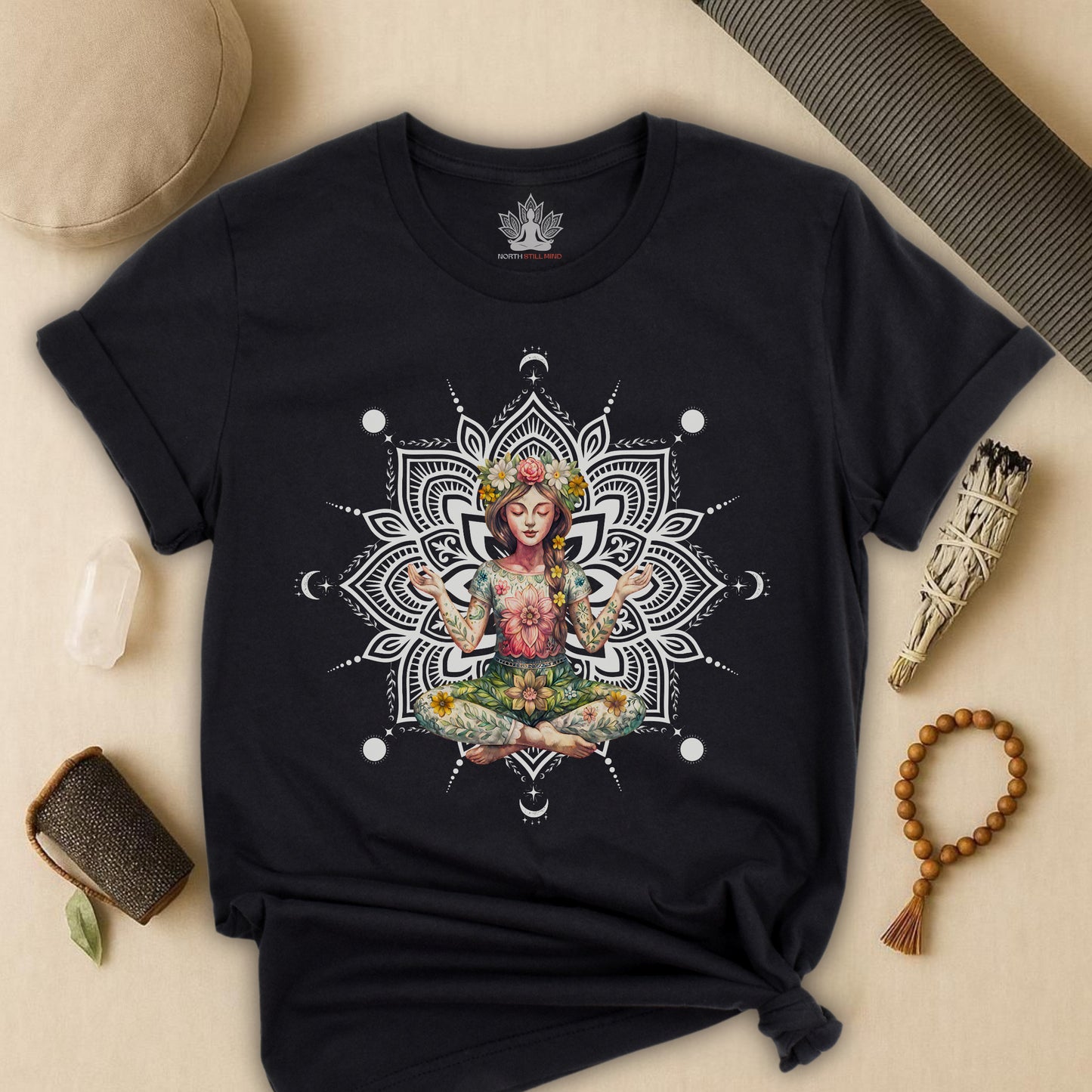 Flower Meditation Boho Tee