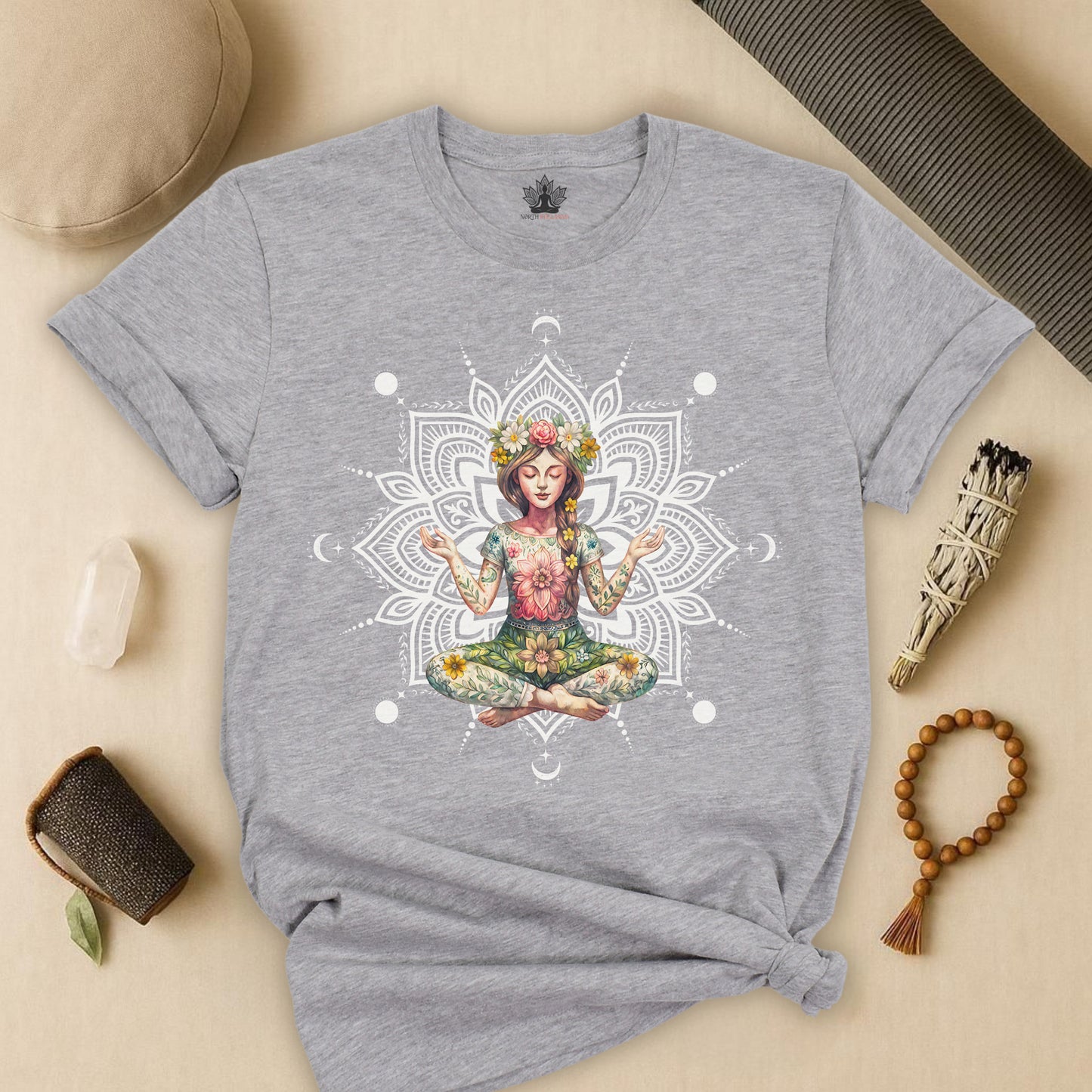 Flower Meditation Boho Tee