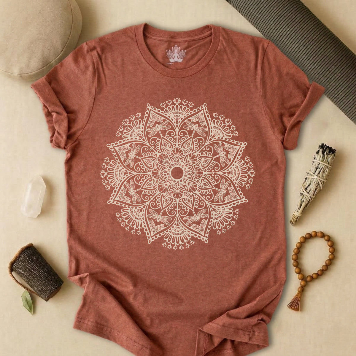 Dragonflies & Flowers Mandala