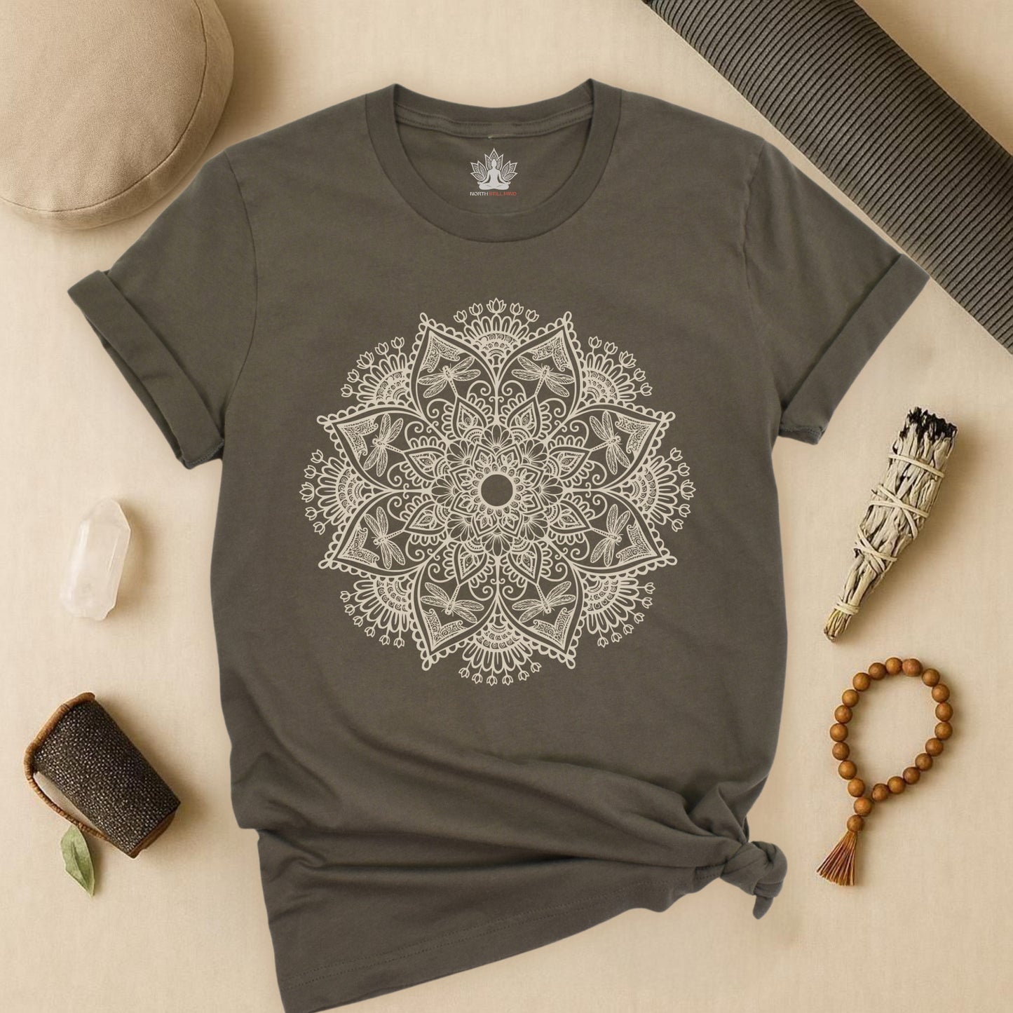 Dragonflies & Flowers Mandala