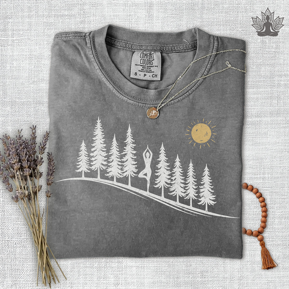 Forest Tree Pose Comfort Colors Tee