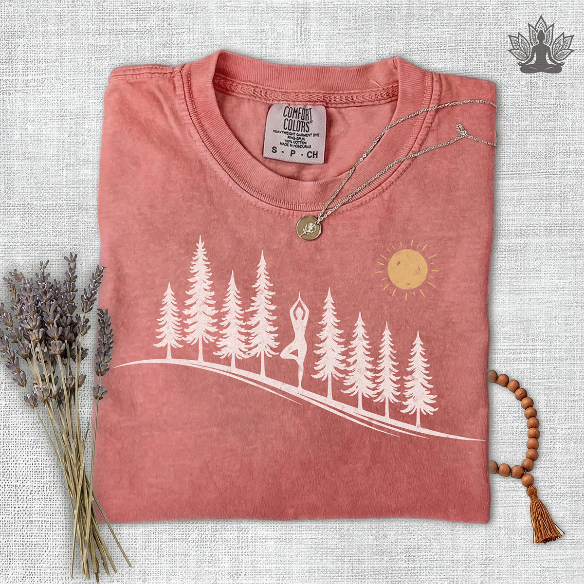 Forest Tree Pose Comfort Colors Tee